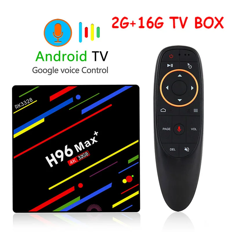 H96 MAX Plus Android 9,0 tv BOX RK3328 Четырехъядерный 4G 32G/4G 64G rom 4K BT4.0 2,4/5G wifi IP tv подписка M3U Smart tv BOX tv - Цвет: 2G16G Voice Control