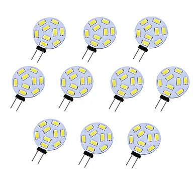 

10 X HRSOD High Brightness 1.5W 9PCS 5730SMD Round G4 LED Bulb Light with DC12V Input, Warm White/Cool White Input