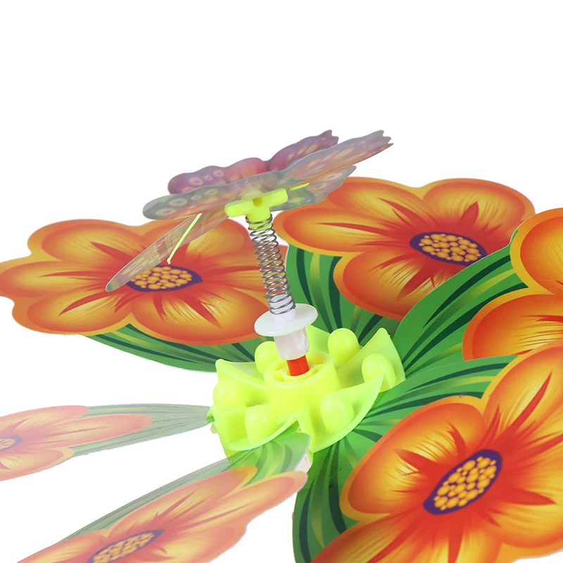 Цветок Pinwheels пластиковые ветряные мельницы с насекомое шаблон праздничный декор для сада детские игрушки