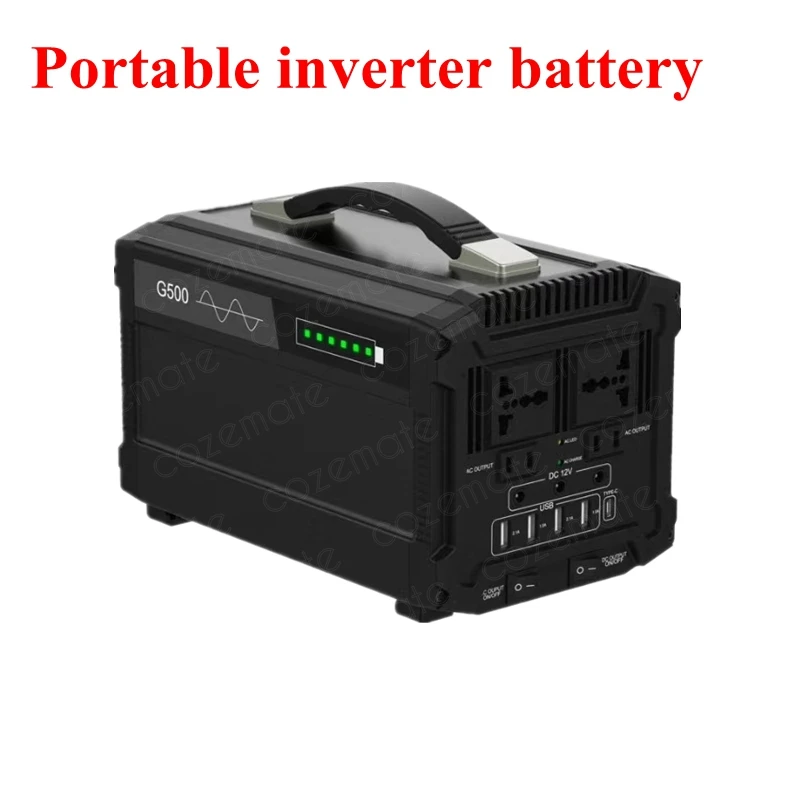 

12v 40Ah 500W Lithium Portable Inverter Battery Pack with USB Port for Max 16 Hours Street Light Laptop Ebike Electric Appliance