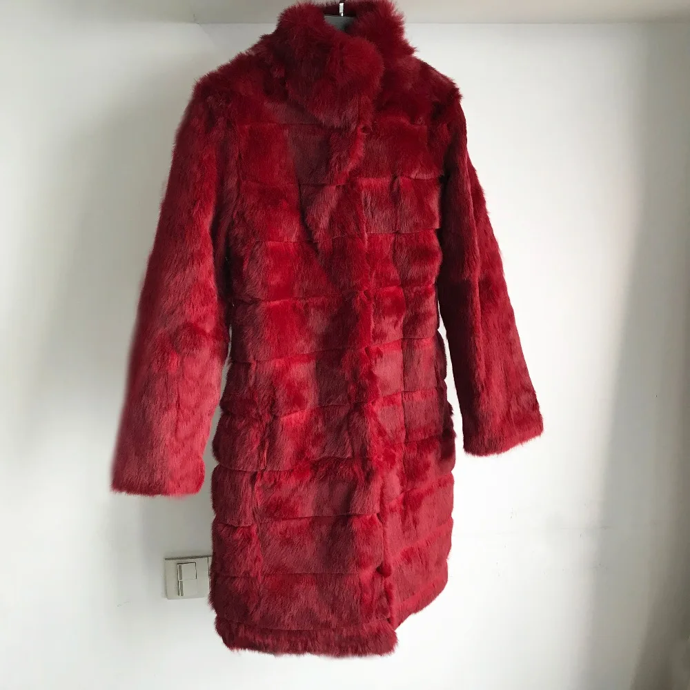 

Full Pelt Real Rabbit Fur Coat for Women With Cut Natural Fur Jacket New Spring Holiday Fur Cotas wsr456