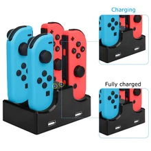Новое зарядное устройство с разъемом JOY CON, светодиодный дисплей 4 в 1, компактный кронштейн для зарядного устройства с 2 портами USB