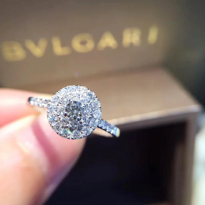 Natural Diamond 18K Gold Pure Gold Ring Beautiful Gemstone Ring Good Upscale Trendy Classic Party Fine Jewelry Hot Sell New 2018