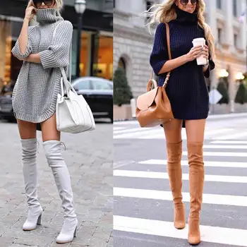 

Turtleneck Women Sweaters And Pullovers Autumn Winter Long Sleeve Pull Femme Solid Pullover Female Casual Knitted Sweater Grey