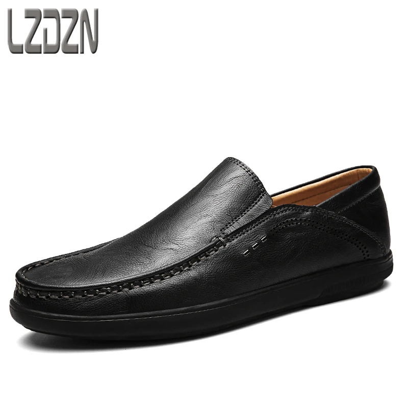 

Korean men's business casual men's leather shoes personality summer autumn brown shoes without laces Kevin