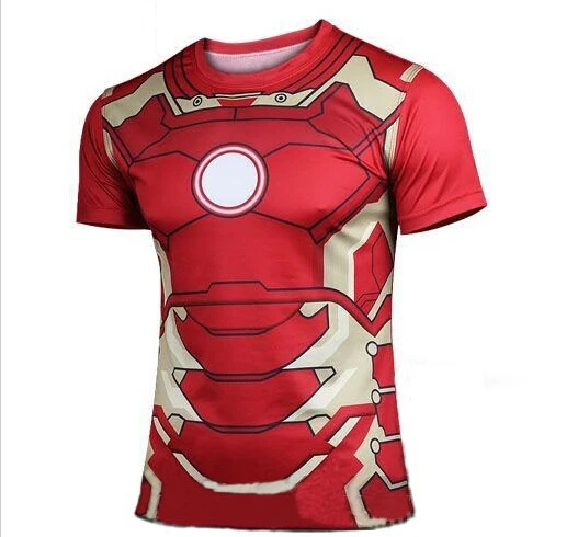 

2016 new Fashion Marvel Armor Iron Man 3 MK42 Superhero t shirt men costume jersey 3d tshirt camisetas masculinas