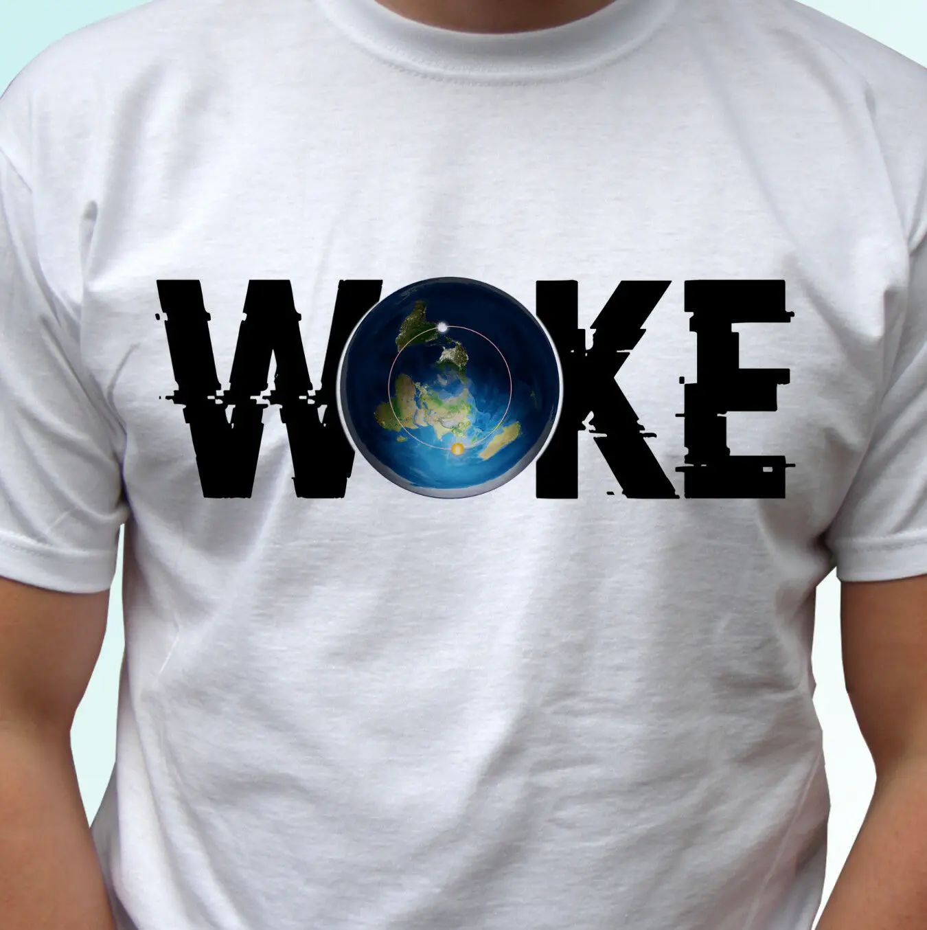 WOKE Flat Earth t shirt quote top tee design mens womens kids sizes Summer O Neck 100% Cotton cheap wholesale | Мужская одежда