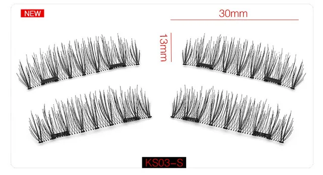 0,2 мм Магнитные ресницы 6D магнитные накладные ресницы 4 шт/1 пара пышные Накладные ресницы с 2 шт. Magnet-KS01-S