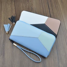 Women Long Wallets Purses Contrast Color Wallets For Child Girl Money Coin Pocket Card Holder Female Wallets Phone Clutch Bag female wallets phone clutch bag purses bow knot long wallets for girl ladies money coin pocket card holder women s wallets
