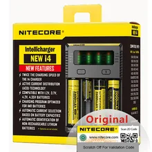 Original Nitecore New I4 Battery Charger 18650 14500 16340 26650 LCD Li ion Fast Charger 12V Charing for A AA AAA Batteries