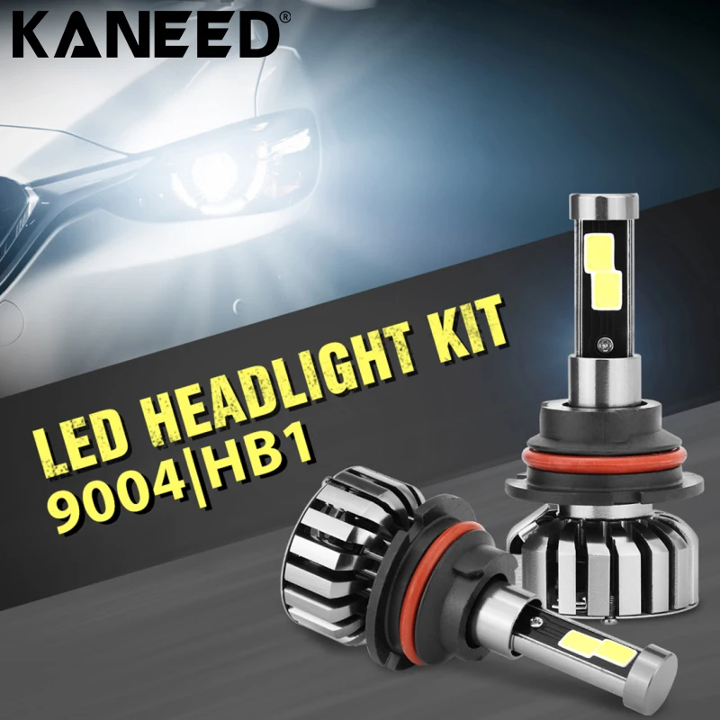 

KANEED 9004 LED Bulb Headlight 40W 4000 LM 6000K IP68 Waterproof Car Auto HB1 LED Headlight with 2 COB LED Lamps, DC 9-36V