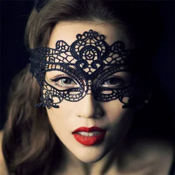 

Hot Sale 50 PCS Sexy Black Cutout Lace Mask Halloween Masquerade Sexy Lady Fox Mask