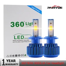 PANYUE Super bright 360 H1 H3 H4 H7 H8 H9 H11 H4 9005 9006 80W 8000LM