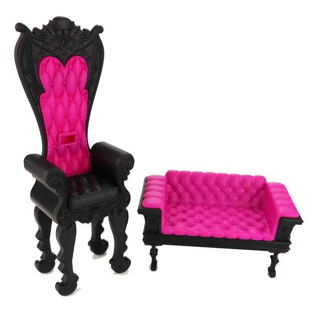 Best Price Jimusuhutu Monster Queen Throne Chair and Sofa Playset Accessories for Monster Dolls Furniture for Ever After Doll Girl Toy