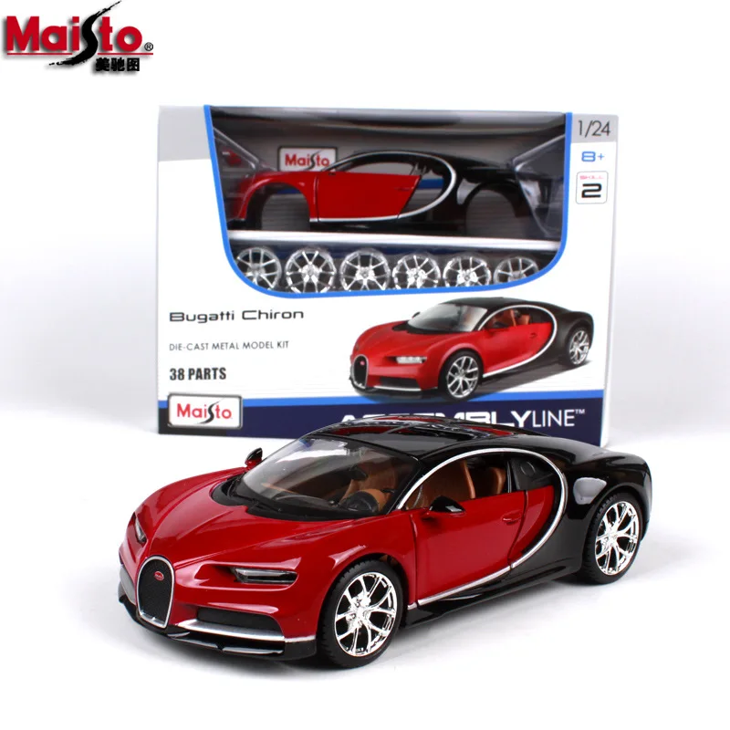 Новое поступление Maisto 1:24 Bugatti Chiron сборочная линия DIY литая под давлением модель автомобиля игрушка для детей рождественские подарки игрушки