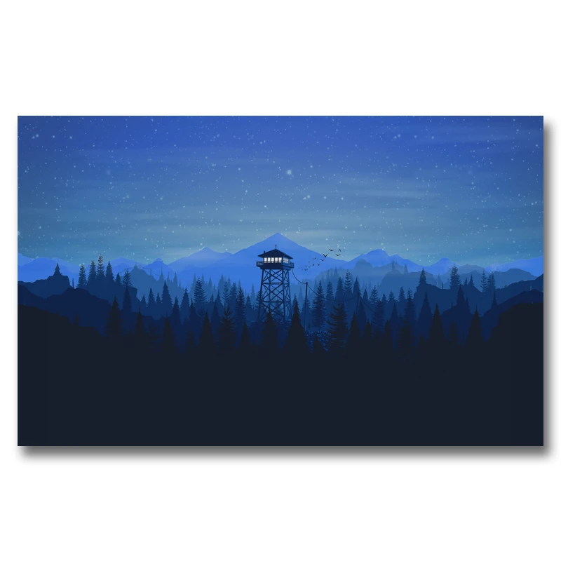 

FOOCAME Firewatch Video Games Mountains Minimalism Forest Art Silk Poster Print Home Decor Painting 12x19 15x24 19x30 22x35 Inch