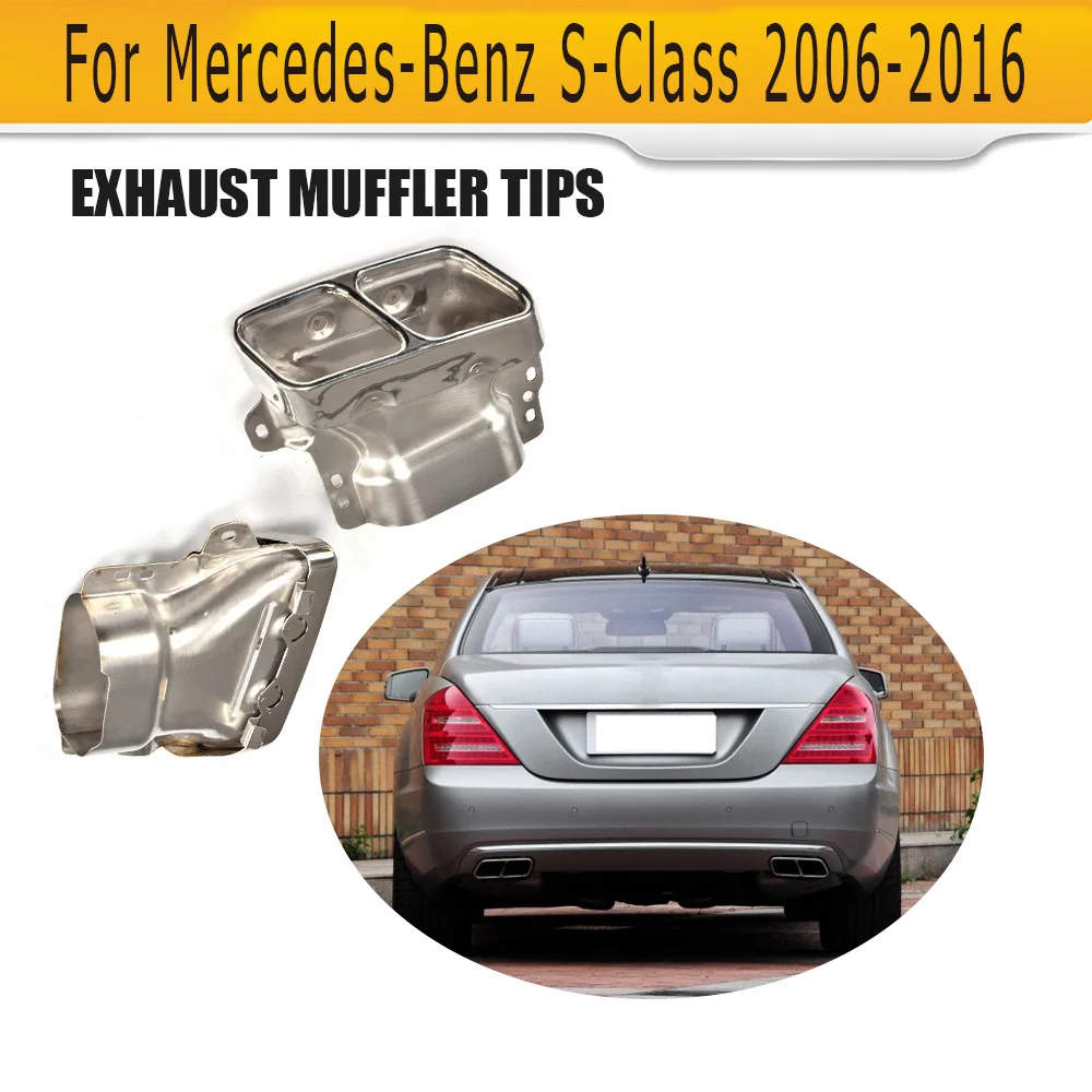 S Class Stainless Steel Rear Exhaust Tips For Mercedes Benz W222 W221