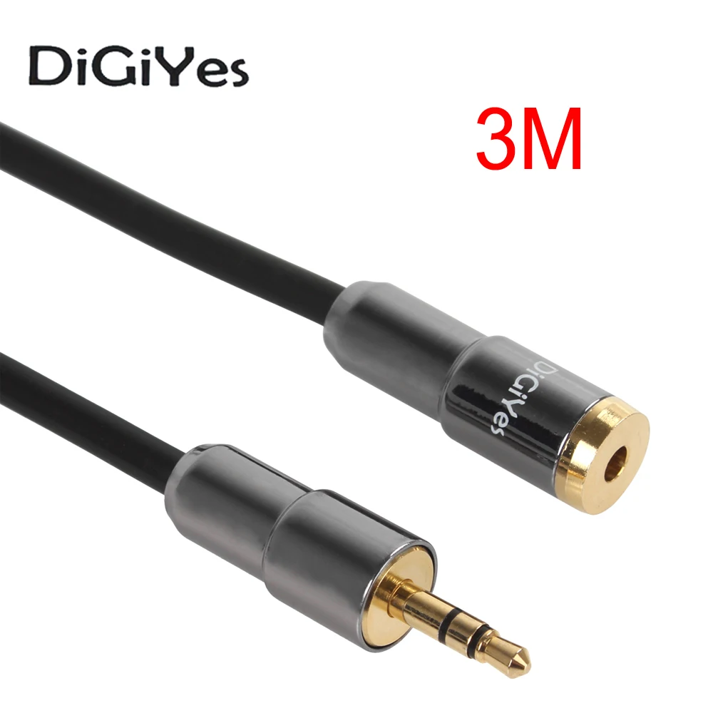 

DiGiYes 3M Gold-plated Stereo Audio Cable 3.5mm Plug Jack Male to Female Import Audio Extension Cord for for Computer TV Radio