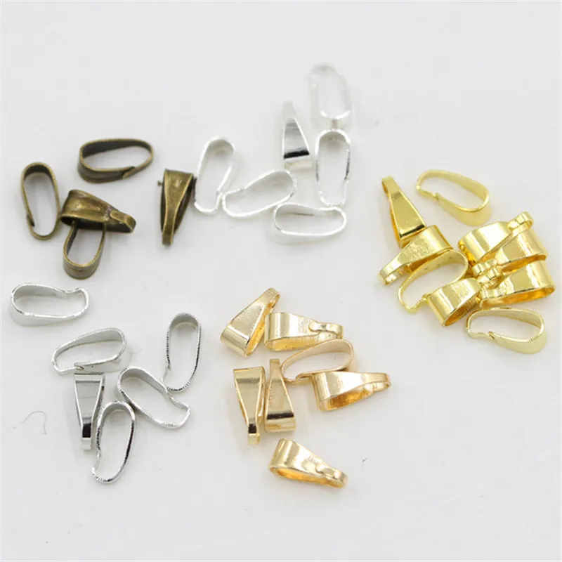 1000pcs/lot 7mm Pendant Clips Pendant Clasps Pinch Clip Bail Pendant
