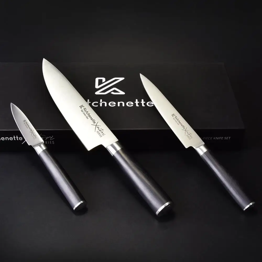 SEDGE 3 Pcs Kitchen Knife Set - 8'' Chef 6'' Utility  3.5'' Paring Japanese Stainless Steel Chef's  - 33008898293
