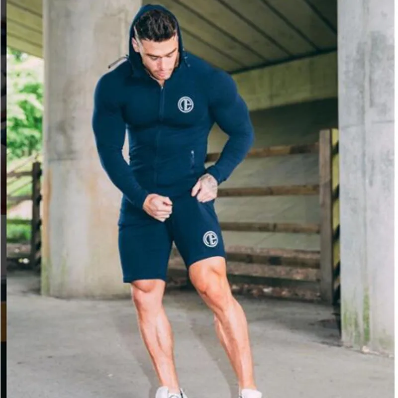 YEMEKE новые летние брендовые высококачественные мужские хлопчатобумажные шорты бодибилдинг для фитнеса Дышащие Короткие мужские шорты для тренировок и бега спортивные