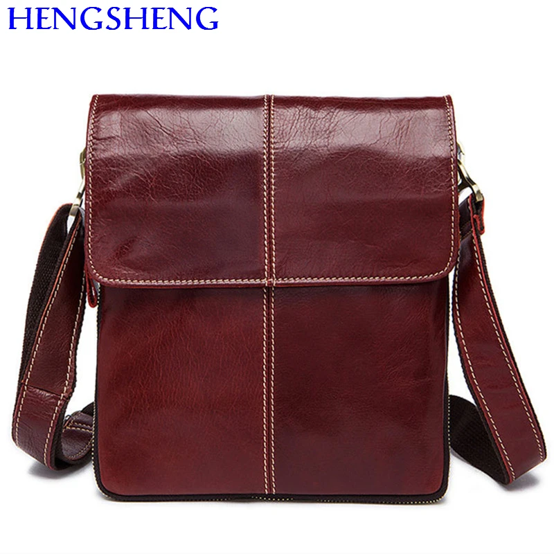 Hengsheng Hot sale genuine font b leather b font messenger bag with quality cow font b