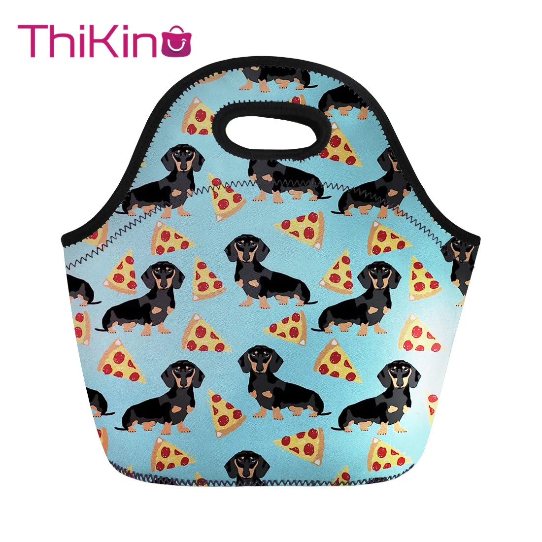 Thikin/милая сумка для ланча с таксой для женщин, с милой собачкой, с принтом, Термосумка для ланчбокса, сумка-холодильник для девочек