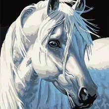 MOLEK DIY картина маслом по номерам комплект Белая лошадь абстрактная акриловая Картина на холсте домашний Декор стены искусства для гостиной