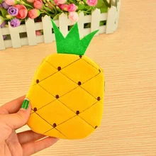 6 шт. Kawaii 10 см ок. Плюшевый Кошелек для монет с ананасом и сумка-чехол; Сумочка с подвеской