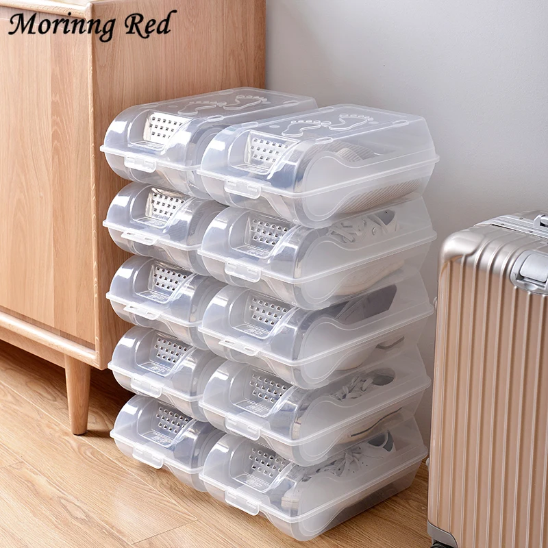 

Thicken Large Combination Storage Case Plastic Transparent Shoe Box Shoes Organizer Finishing for Home Living Room Bed Bottom