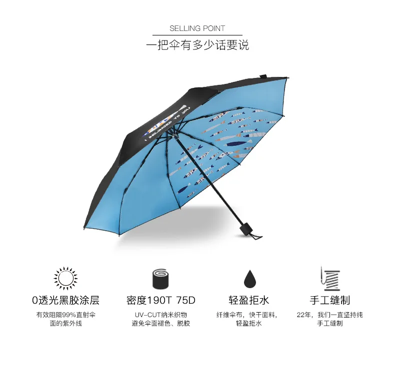 Новые модные новые творческие Солнечный зонтик рыбы встречает воды изменение волокна кронштейн семьдесят процентов от навесы зонтик