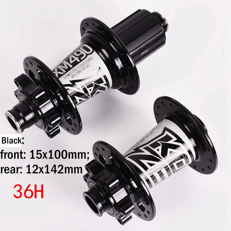 36H 15x100 12x142MM Koozer концентраторы 4 подшипника MTB втулка для горного велосипеда задний тормоз 10*135 мм QR100* 15 12*142 мм через 28/32/36 отверстиями велосипед с дисковым тормозом концентратор XM490 - Цвет: 36H 15x100 12x142MM