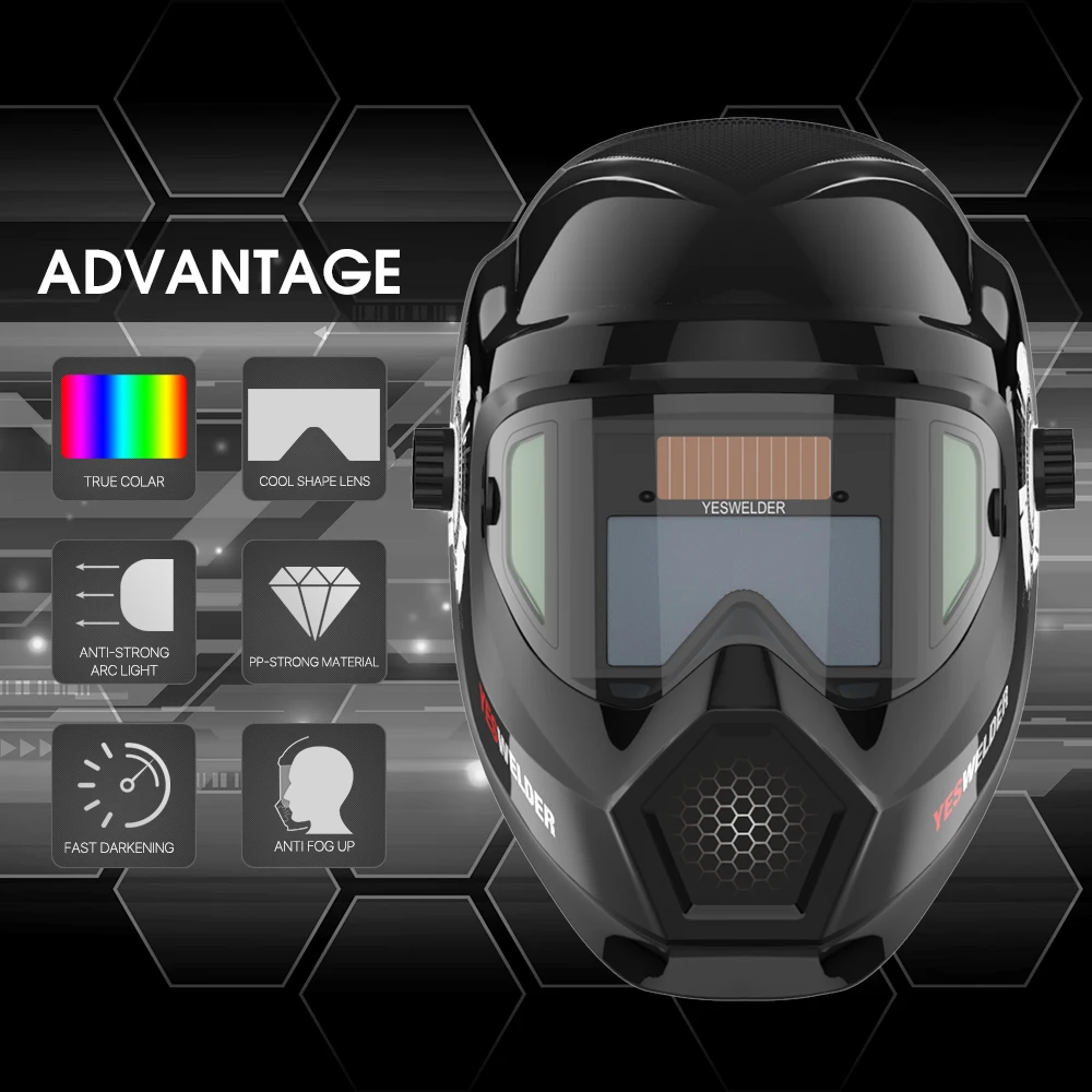 

Anti Fog Up True Color Lens Automatic Darkening Welding Mask Welding Helmet Goggles Light Filter Welder's Soldering Work