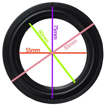 

High Quality 2Pcs 3.5 inch 3.5'' 76B Woofer / Bass Speaker Repair Rubber Surround ( 83mm / 75mm / 60mm / 55mm ) Speaker New