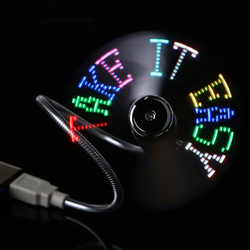 

New Hot USB Fan Flexible Gooseneck LED Programmable Fan for PC Laptop Notebook Desktops NV99