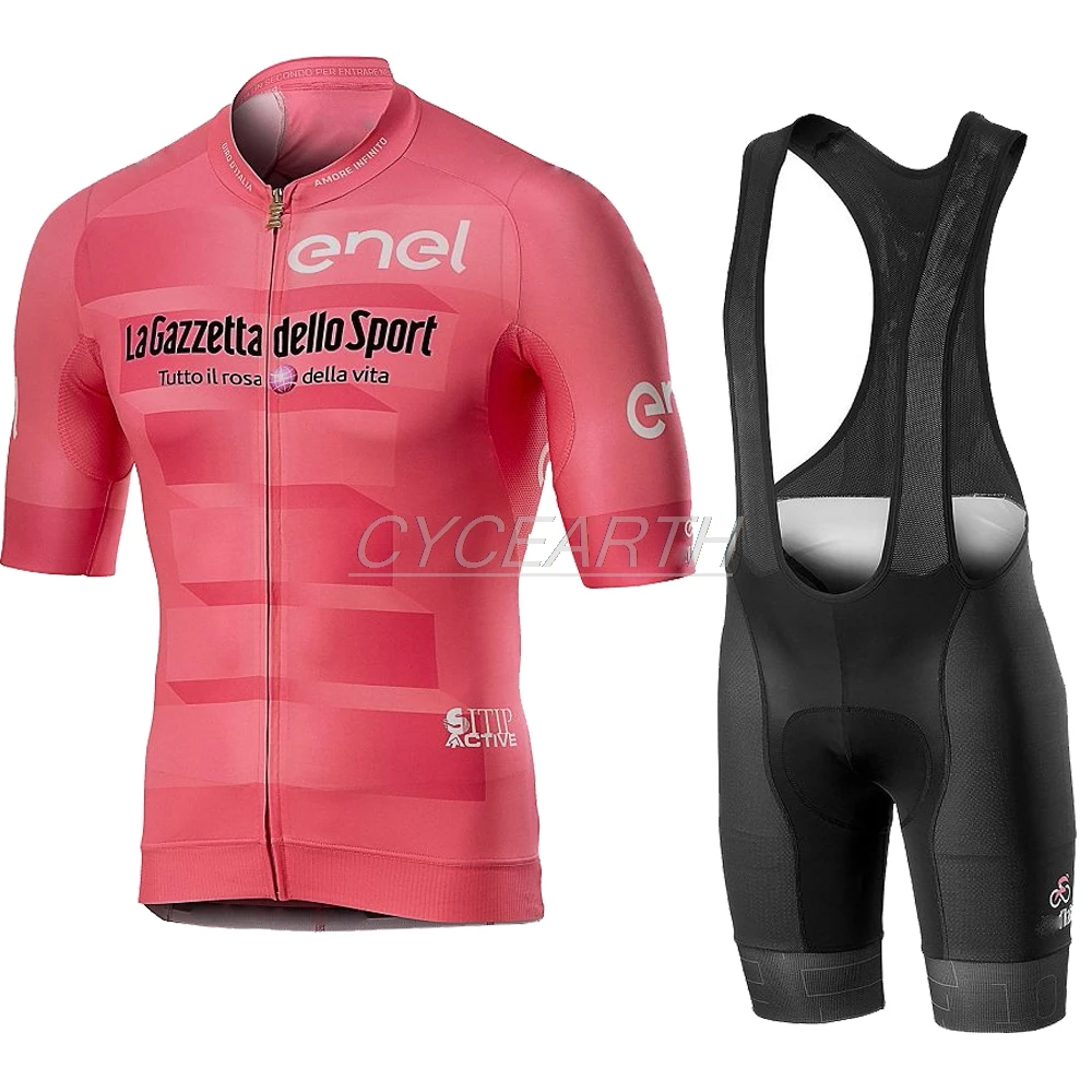 

Tour De Italia Italy 2019 Men Cycling Summer short sleeve Set Jersey and bib shorts Breathable MTB racing maillot
