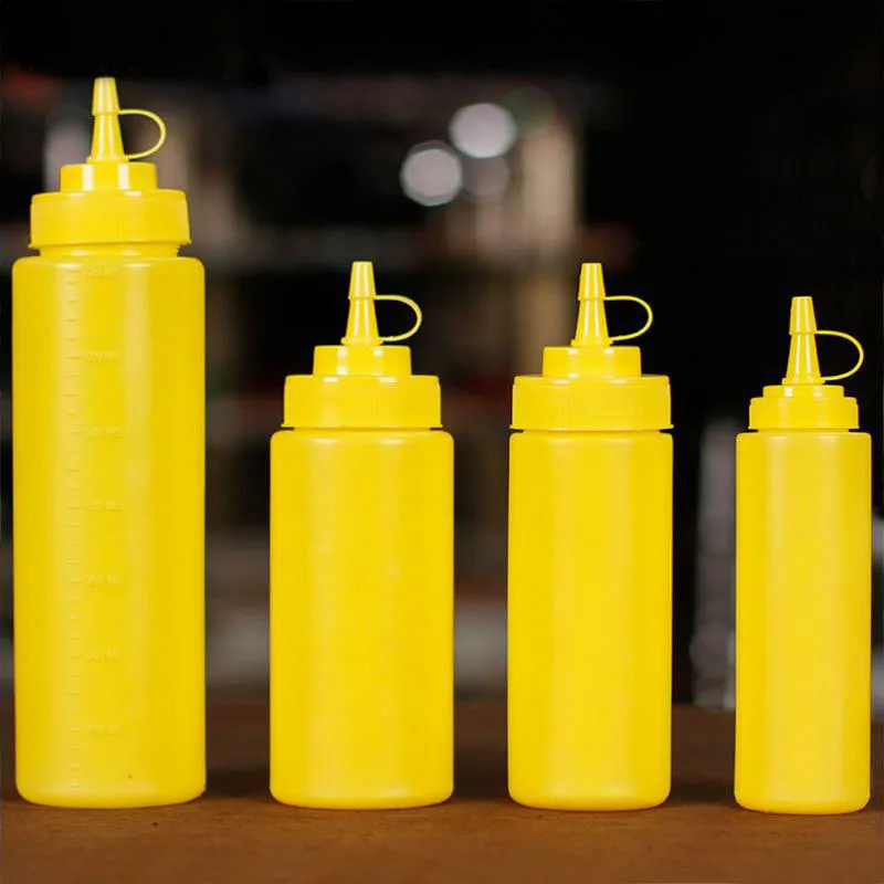 1set (4 bottles) Chocolate Pudding Tomato Sauce Squeeze Salad Bottle