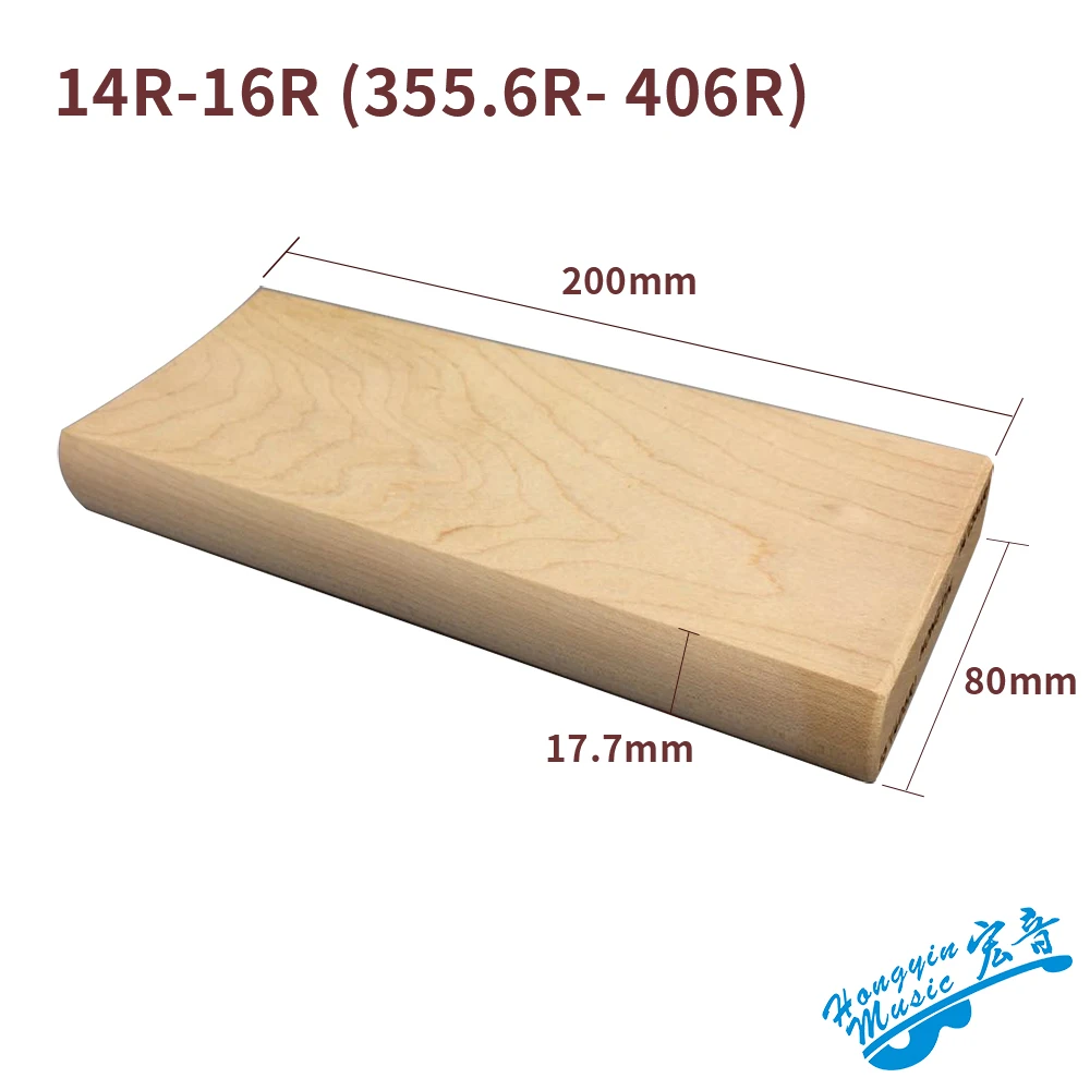7.25 inches Guitar Instrument Sanding Block Wooden Radius Sanding Blocks Fret Leveling Block with Abrasive Paper
