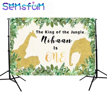 

sxy1163 Glitter Elephant Animals Jungle Backdrops Wild one Birthday Photography Backgrounds Photocall Photo Studio 7x5ft