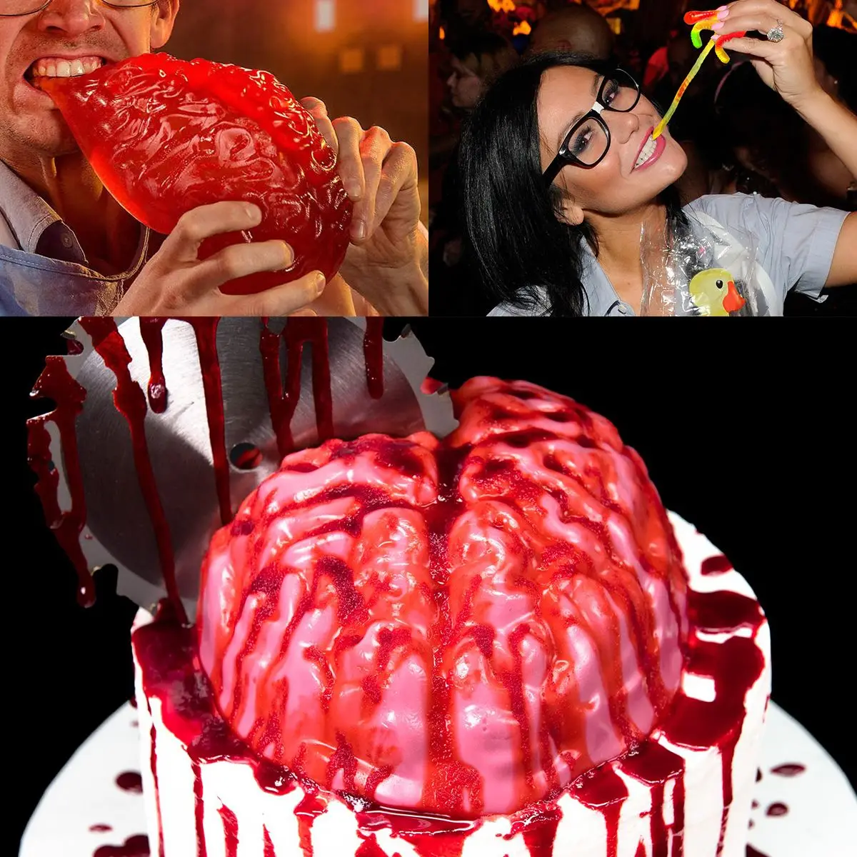 Halloween Brain Mold Set Jello Mold Gummy Worm Silicone Moldsin Party
