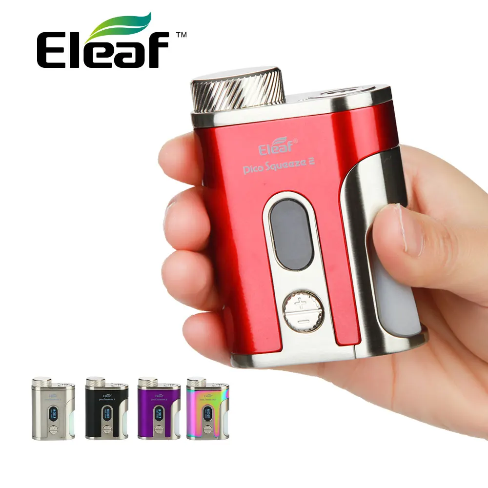 Günstige Original 100W Eleaf IStick Pico Squeeze 2 Mod mit 8ml Große Squonk Flasche Keine 21700 18650 Batterie Squonk Box mod vs Athena Mod