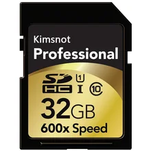 Kimsnot Профессиональный 600x sd-карта 16 Гб оперативной памяти, 32 Гб встроенной памяти SDHC/SDXC карты 64 Гб 128 ГБ 256 Гб карта памяти Class10 высокое Скорость 90 МБ/с. UHS-I