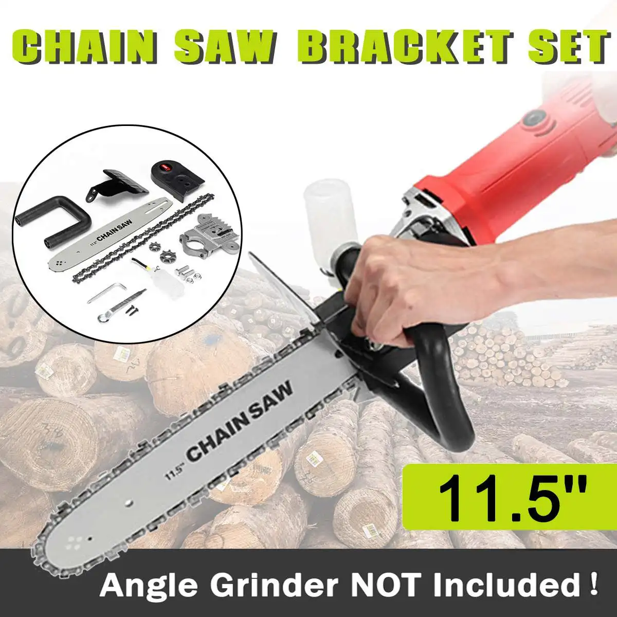 

Electric saws Upgrade 11.5 Inch Chainsaw Bracket Changed 100 125 150 Angle Grinder Into Chain Saw Woodworking Tool