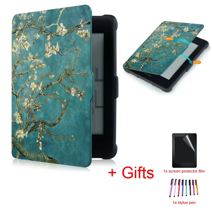 

Auto Sleep/Wake Funda Case for Amazon Kindle Paperwhite 1 2 3th Generation 6inch Tablet eBook Protective Cover +Film+Stylus Pen