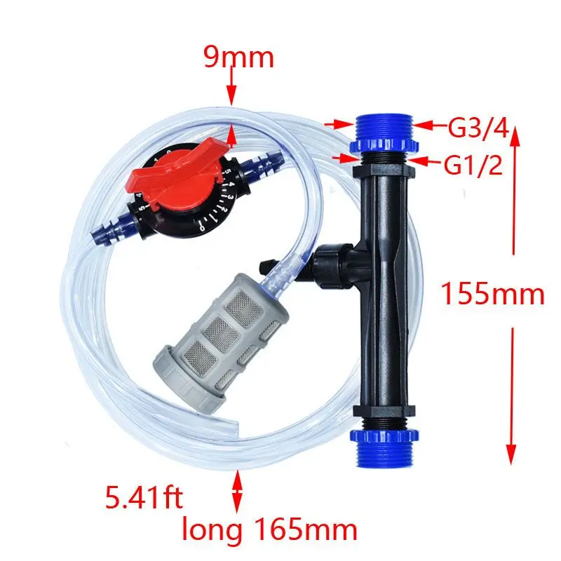 Venturi fertilizer injector 1/2 3/4 Irrigation Venturi fertilization system Automatic fertilizer injector Syringe 1set