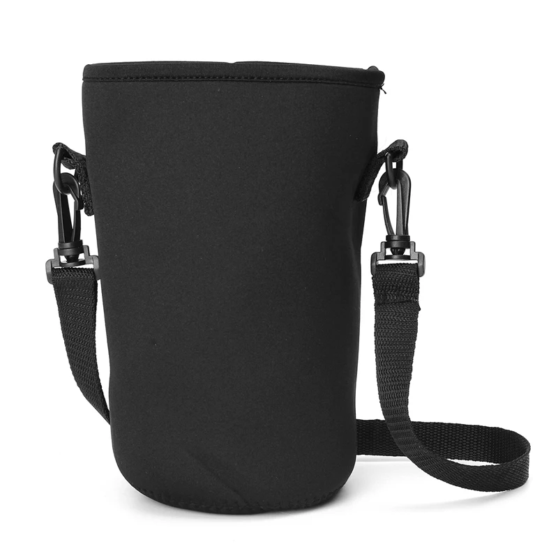 

1pc 18/36/64OZ Useful Portable Water Bottle Sleeve Black Drink Bottle Carrying Pouch Bag with Handle Sport Water Bottle Cover