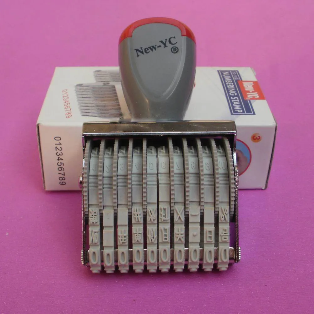 

1PCS Rubber Price Unit Design 10 Digits Number Numbering Machine Roller Stamp Seal