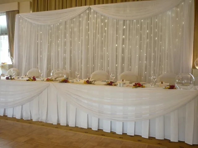 20ft 10ft White Silk Wedding Backdrop D 20ft 10ft White Silk Wedding Backdrop D Curtain Decoration With Led Light