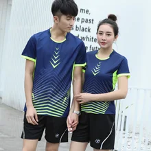 Печать Быстросохнущий комплект для бадминтона женщин/мужчин, спортивная одежда для бадминтона, настольные теннисные наборы, теннисная одежда рубашка AY003