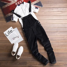 Европейский и американский вельветовый цельный нагрудник осень и зима пары ноги повседневные брюки тренд мужские рабочие подтяжки